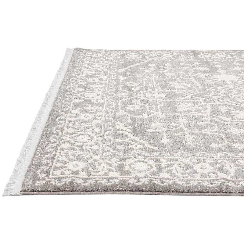 Unique Loom New Classical Collection Area Rug - Olympia (8'  Square Light Gray/Ivory)