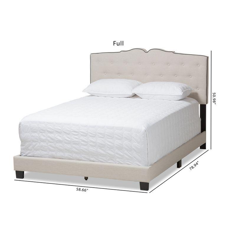 Full Vivienne Modern Bed with Headboard & Box Spring Support - Baxton Studio