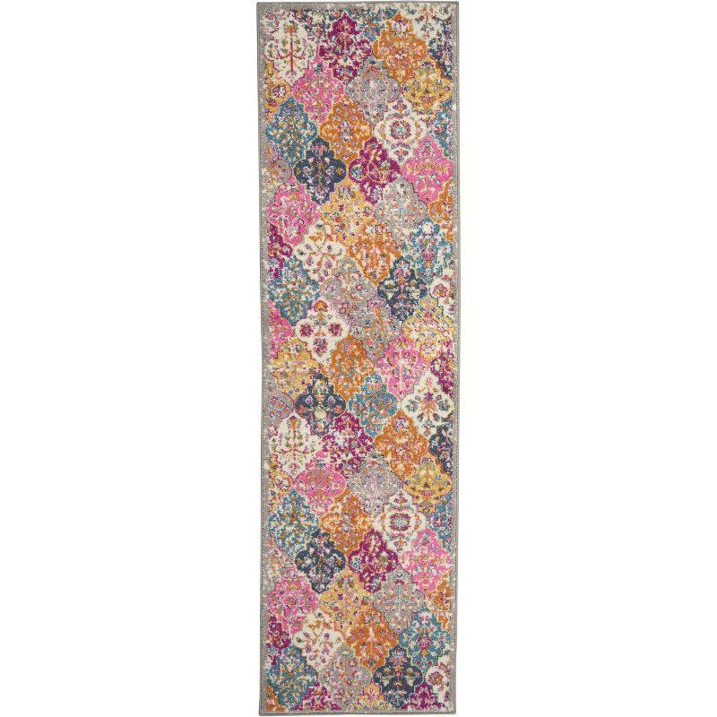 Multicolor Floral Tufted Synthetic Runner Rug, 2'2" x 7'6"