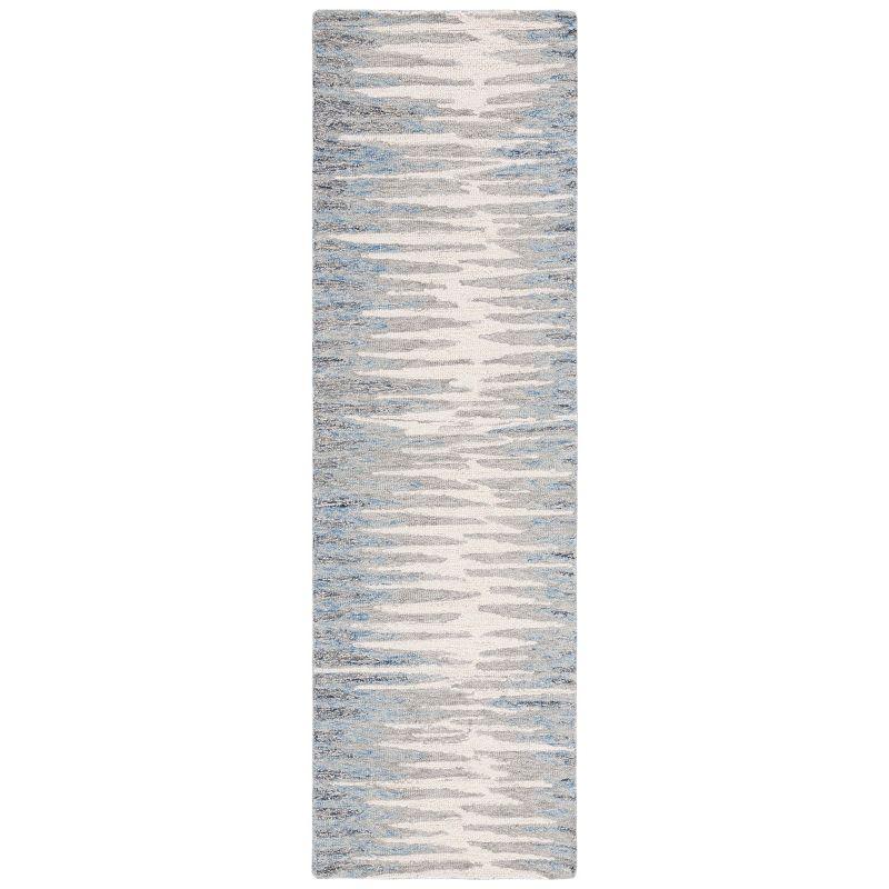 Abstract ABT926 Handmade Indoor Runner - Ivory/Dark Blue - 2'-3"x8' - Safavieh