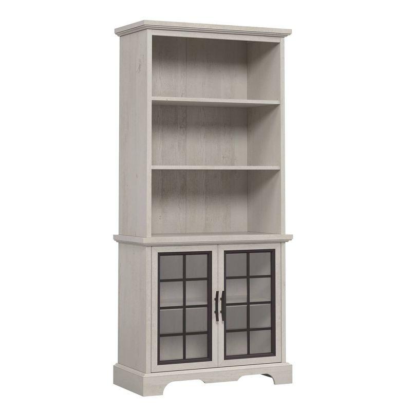 72" Winter Oak Adjustable Bookcase with Glass Doors