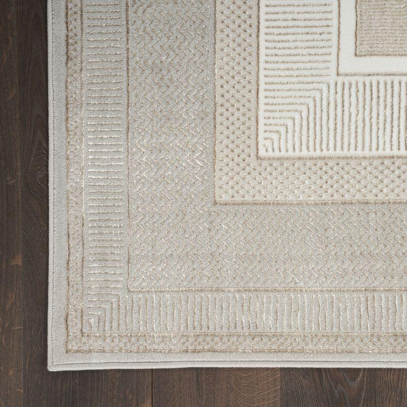 Nourison Glam 5'3" x 7'3" Ivory Modern Indoor Rug
