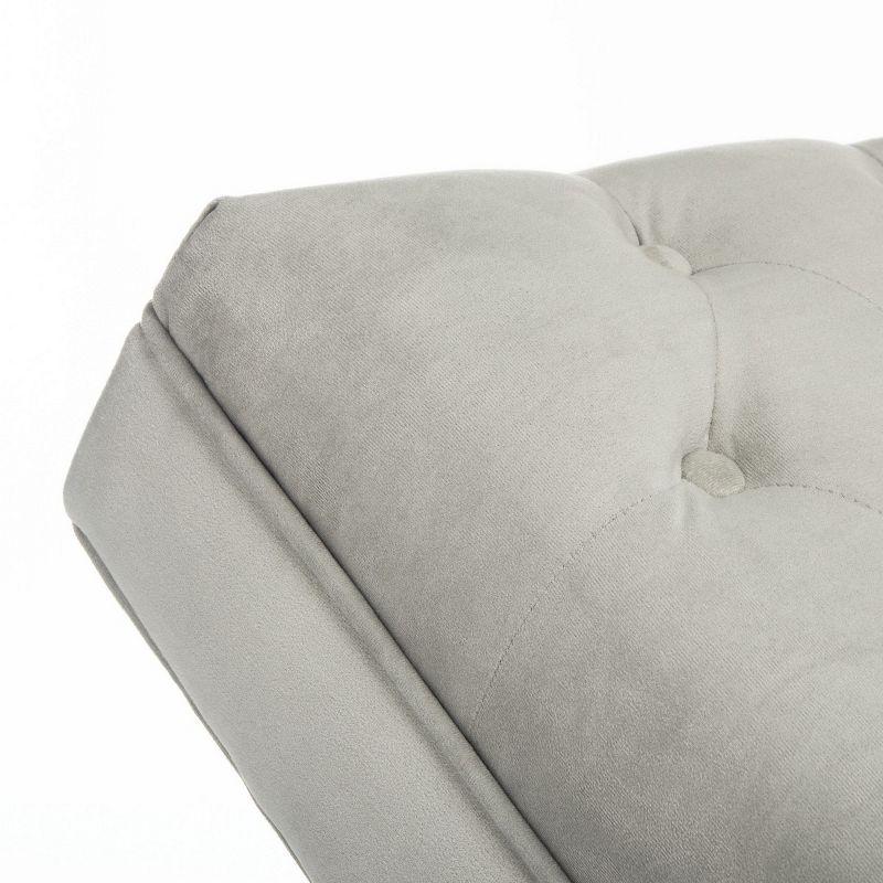 Monroe Chaise W/ Headrest Pillow - Grey/Gold - Safavieh.