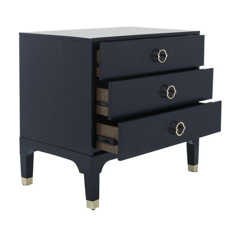 Lorna 3 Drawer Nightstand - FOX6232 - Navy - Safavieh Couture