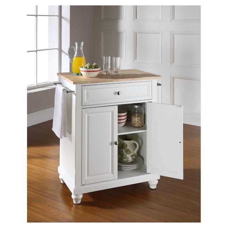 Cambridge 35" White Natural Wood Top Kitchen Island