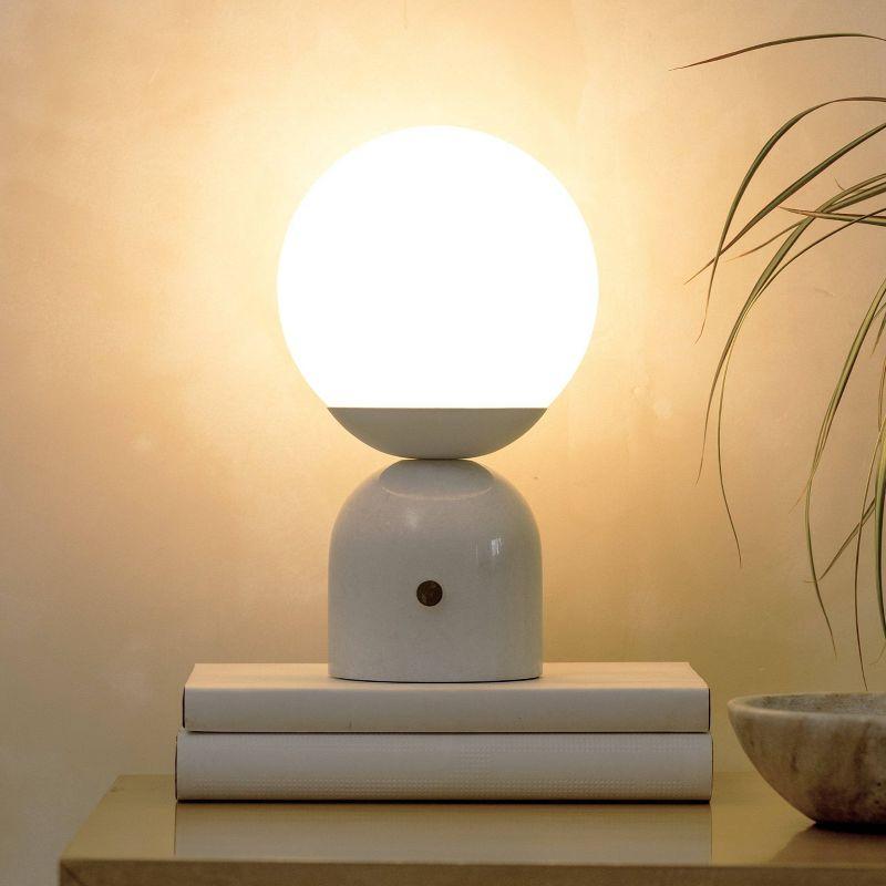 Brightech Mila 9.85 in. Mid-Century Modern Integrated LED Bedside Table Lamp