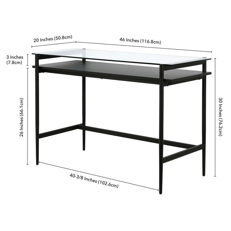 46" Black Bronze Desk with Black Woodgrain Shelf - Henn&Hart