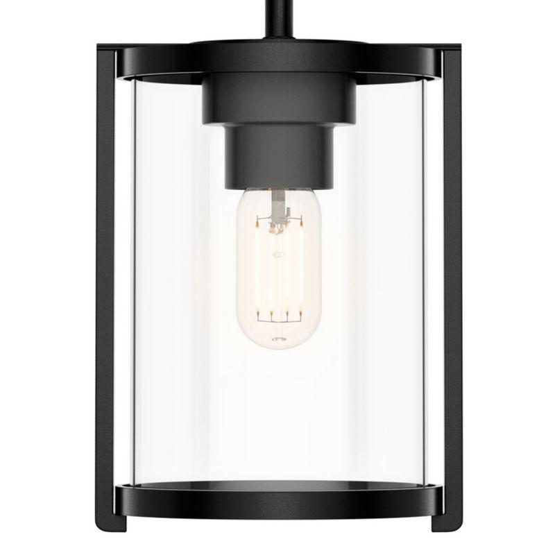 Astwood Clear Glass Mini Pendant Ceiling Light Fixture Matte Black - Hunter Fan: UL Listed, Adjustable Height