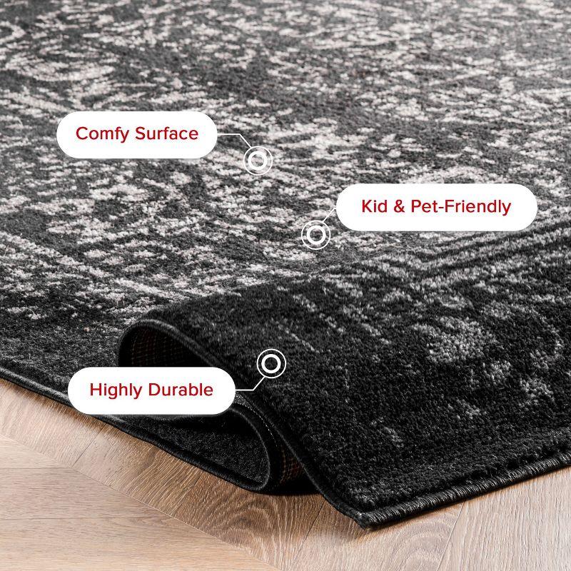 Nuloom Arlena Medallion 4x6 Indoor Area Rug for Living Room Bedroom Dining Room Kitchen, Black/Grey