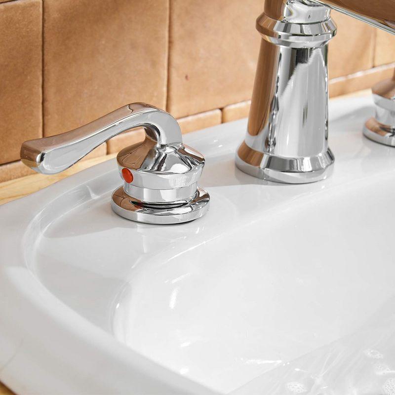 BWE 8 in. Waterfall Widespread 2-Handle Bathroom Faucet With Drain Assembly