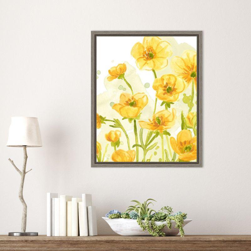 Amanti Art Sunshine Buttercup Meadow IV by June Erica Vess Canvas Wall Art Print Framed 16 x 20-in.