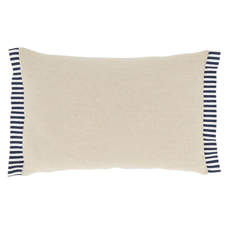 Beige Surf's Up Cotton Rectangular Throw Pillow Cover 12"x18"