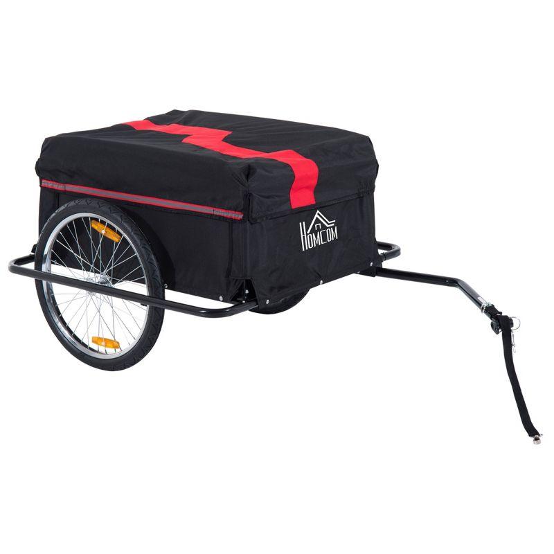 Aosom Black and Red Two-Wheel Bicycle Cargo Trailer