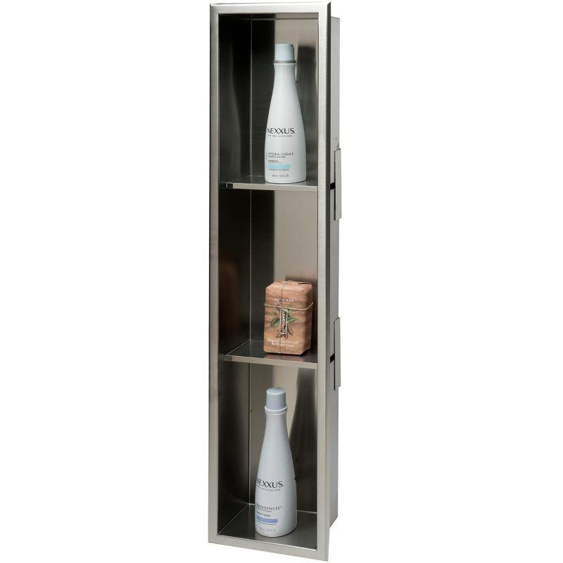 Vertical Stainless Steel Triple Shower Niche