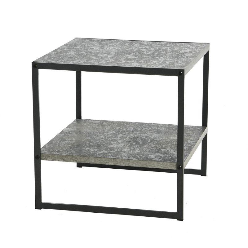 Household Essentials Jamestown Square End Table Gray and Black