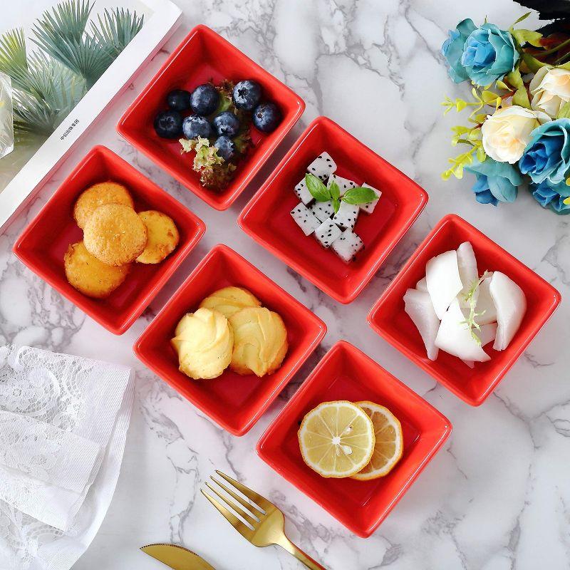 Red Ceramic Square Baking Ramekins Set