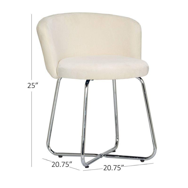 18.25" Catalina Scallop Back Metal Vanity Stool, Chrome Legs - Hillsdale Furniture