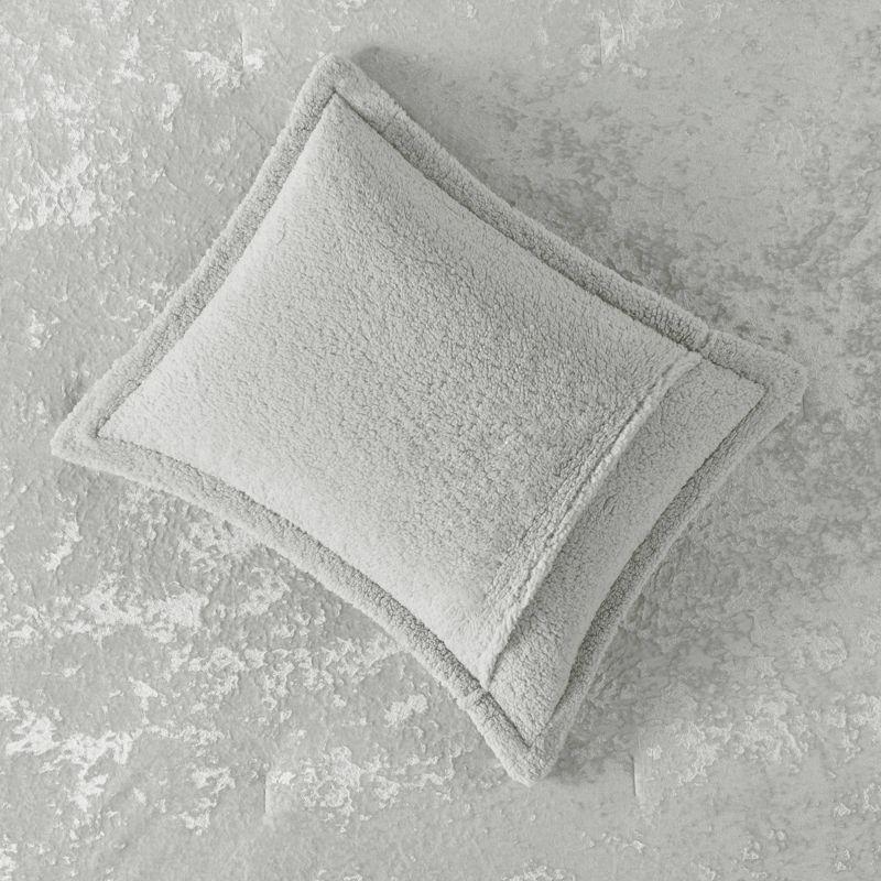 Twin/Twin XL Arabella Crushed Velvet to Faux Shearling Soft Reversible Teen Comforter Set Silver - Intelligent Design: Hypoallergenic Velvet Bedding