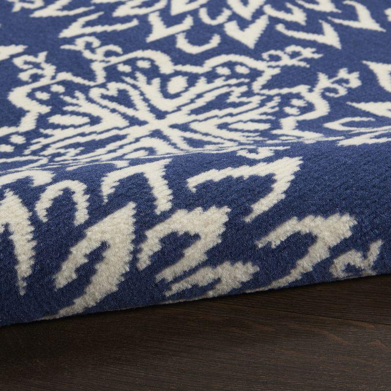Jubilant JUB06 Ivory/Blue Area Rug Beach Transitional Floral By Nourison Navy/Ivory 4' x 6'