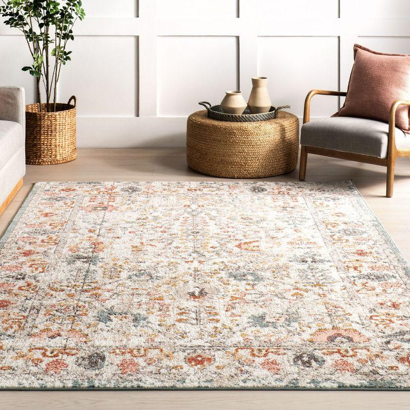 Nuloom Lenore Floral & Paisley 8x10 Indoor Area Rug for Living Room Bedroom Dining Room Kitchen, Beige/Multicolor
