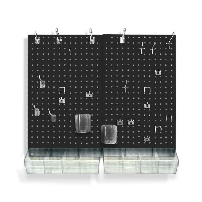 Azar Displays Black 70-Piece Pegboard Wall Organizer Kit
