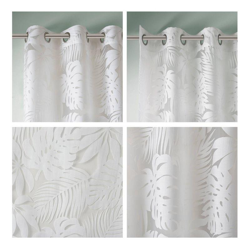 Madison Park Leilani Palm Leaf Burnout Single Window Sheer