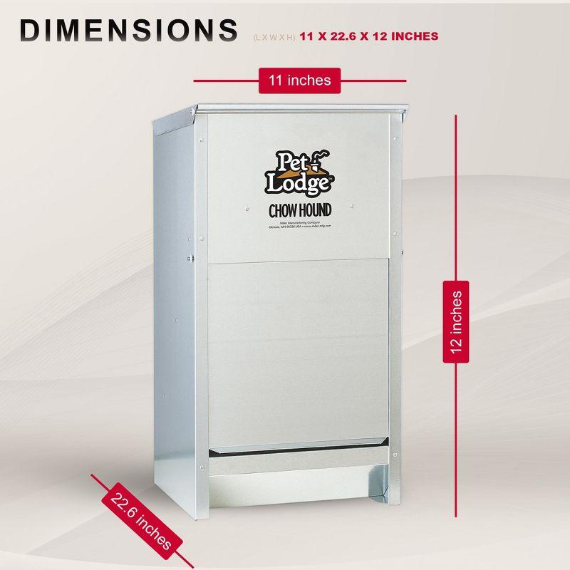 Little Giant Pet Lodge Dry Food Automatic Steel Dog Feeder Chow Hound 25 Pound Capacity