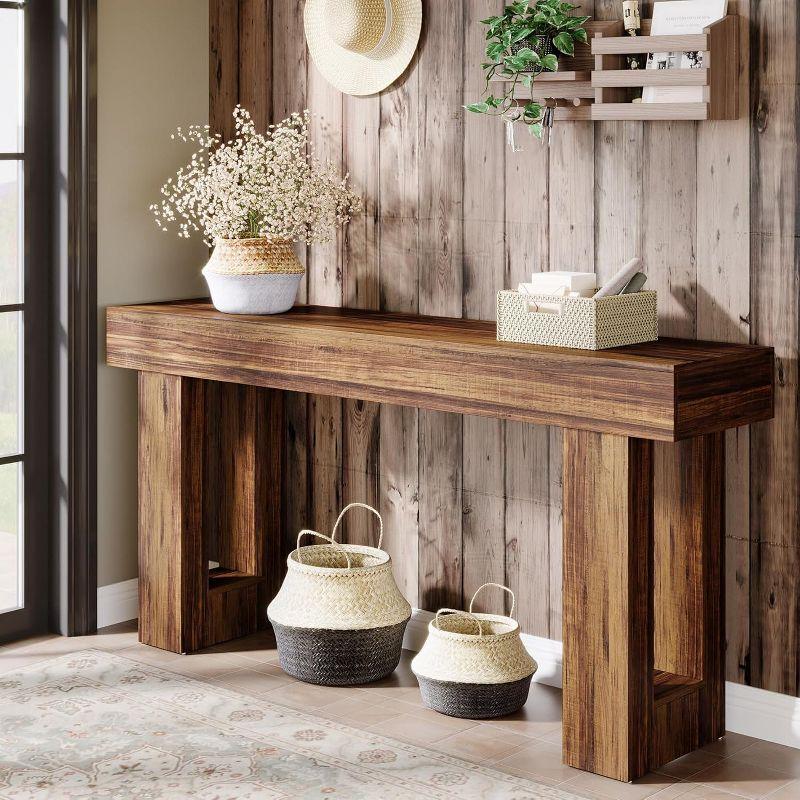 63 Inch Long Console Table Farmhouse Sofa Table