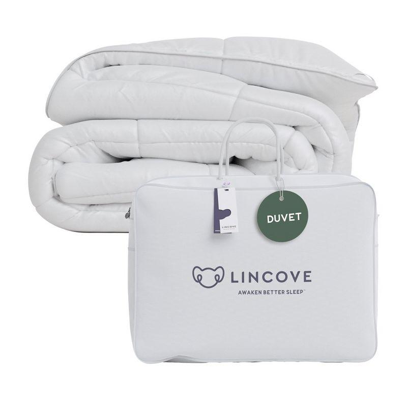 Lincove Down Comforter - Duvet, 600 Thread Count, 100% Cotton Sateen, Corner Loops