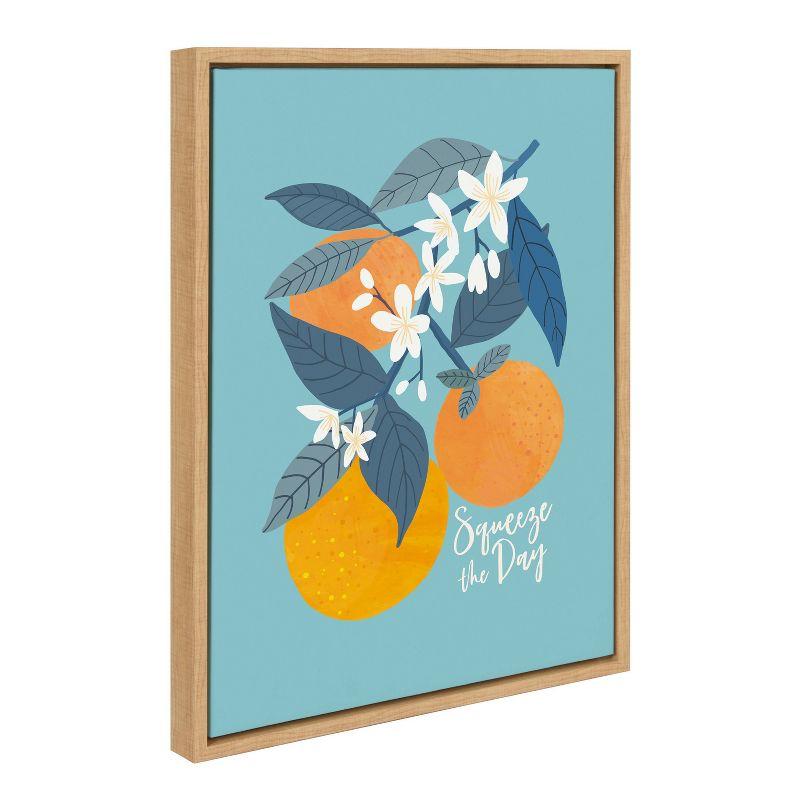 18" x 24" Sylvie 551 Oranges Framed Canvas by Mia Charro Natural: Modern Wall Art, Mia Charro Design - Kate & Laurel All Things Decor