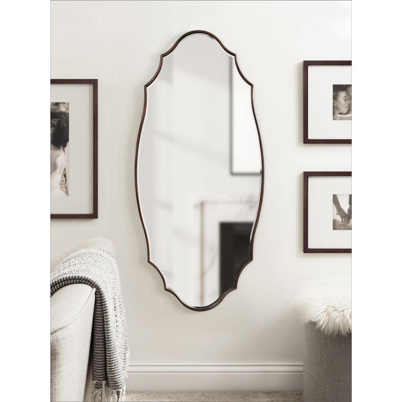 Kate and Laurel Leanna Scalloped Oval Wall Mirror, 20x42, Bronze