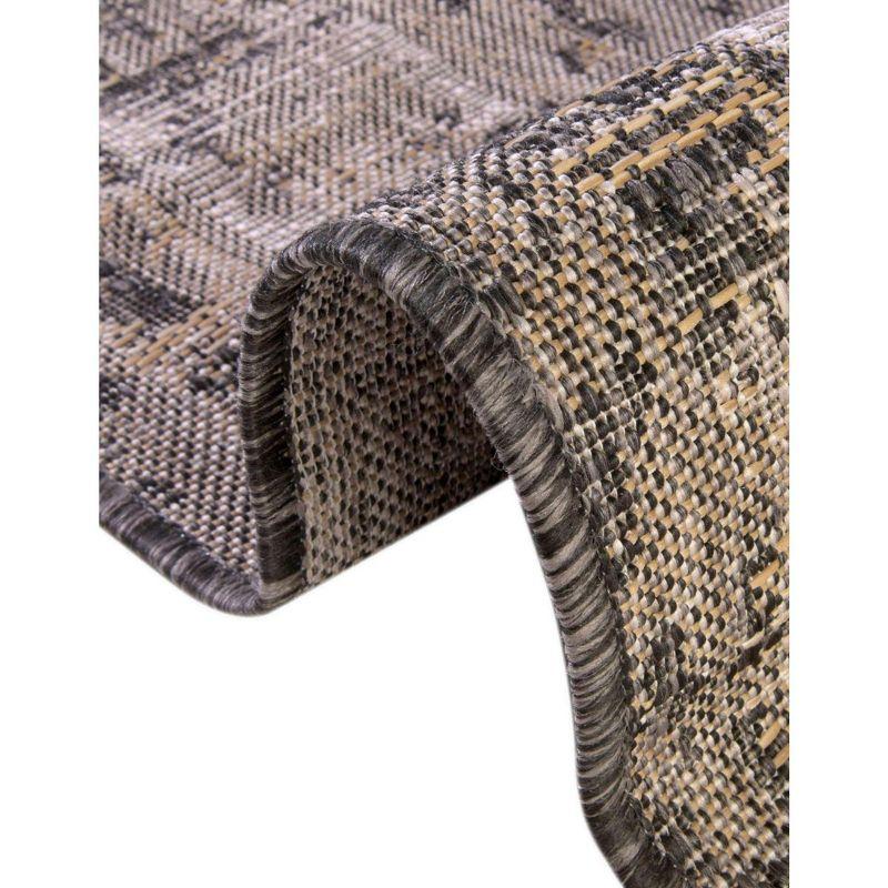 Unique Loom 9' 0 x 12' 0 Rectangle Indoor/Outdoor Traditional Charcoal Area Rug
