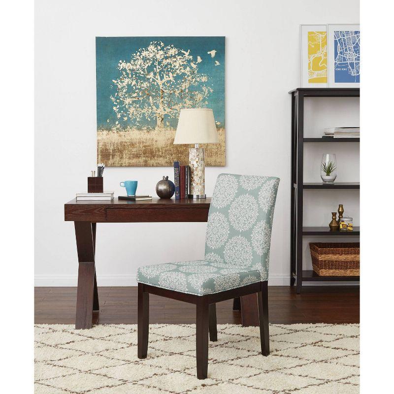 Dakota Parsons Chair Gabrielle Sky - OSP Home Furnishings: Classic Espresso Legs, Padded Seat