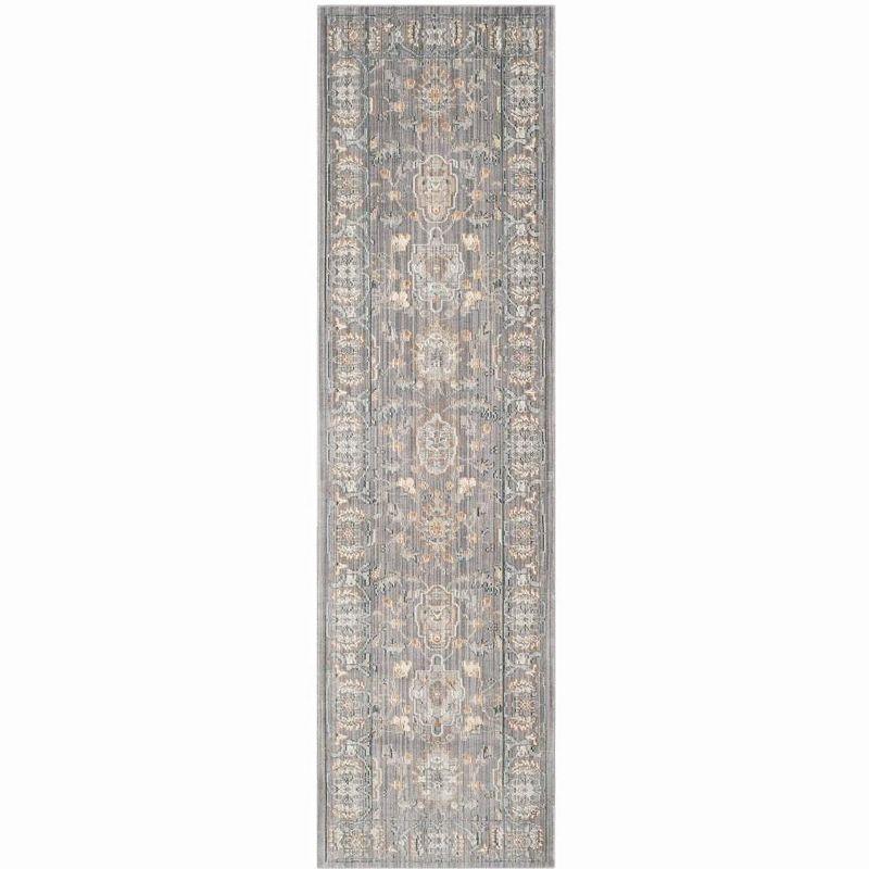 Mauve Hand-Knotted Synthetic Runner Rug, 27" x 8'