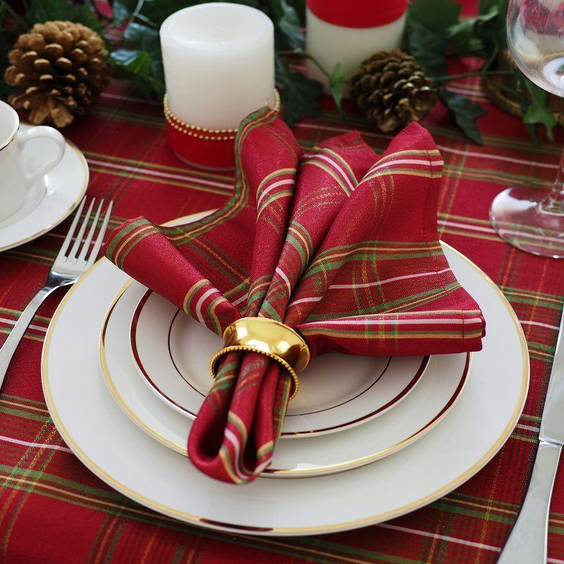 Elrene Shimmering Plaid Holiday Tablecloth ~ Red/Green -  Elrene Home Fashions