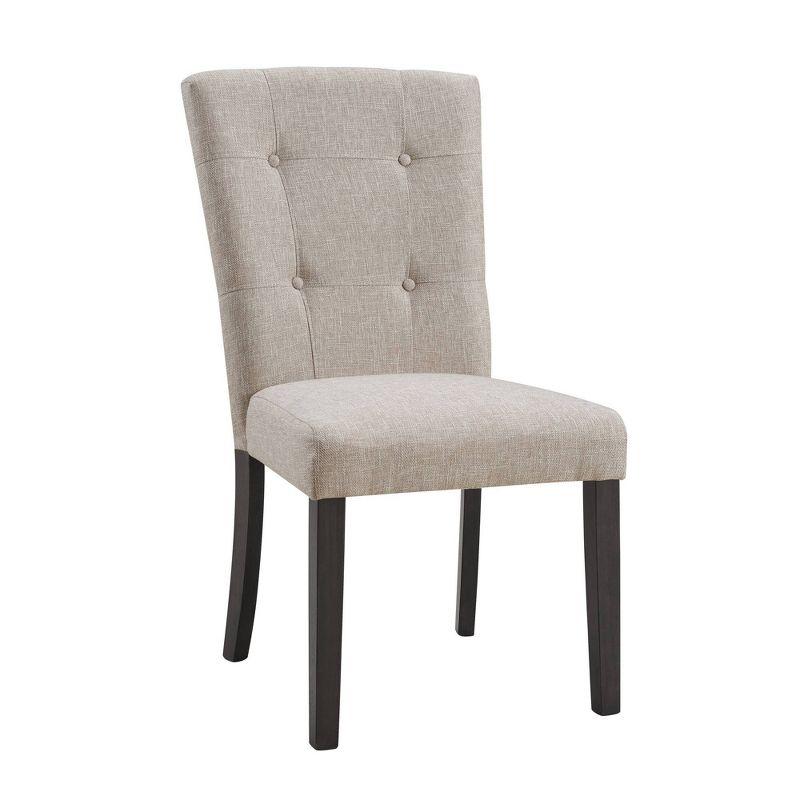 Beige Linen Upholstered Tufted Side Chair Set