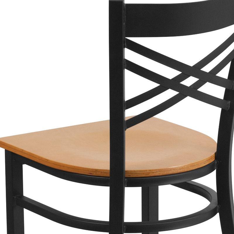 Flash Furniture Black ''X'' Back Metal Restaurant Chair