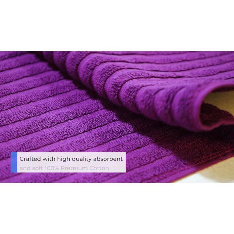 Plush Brown Cotton Ribbed 4-Piece Bath Towel Set