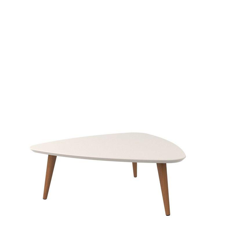 Manhattan Comfort 11.81" Utopia High Triangle Coffee Table with Splayed Legs Off-White: Mid-Century Modern, MDF Construction