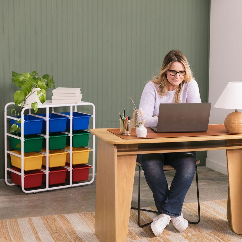 Primary Color Modular Kids Storage Rack with 12 Bins