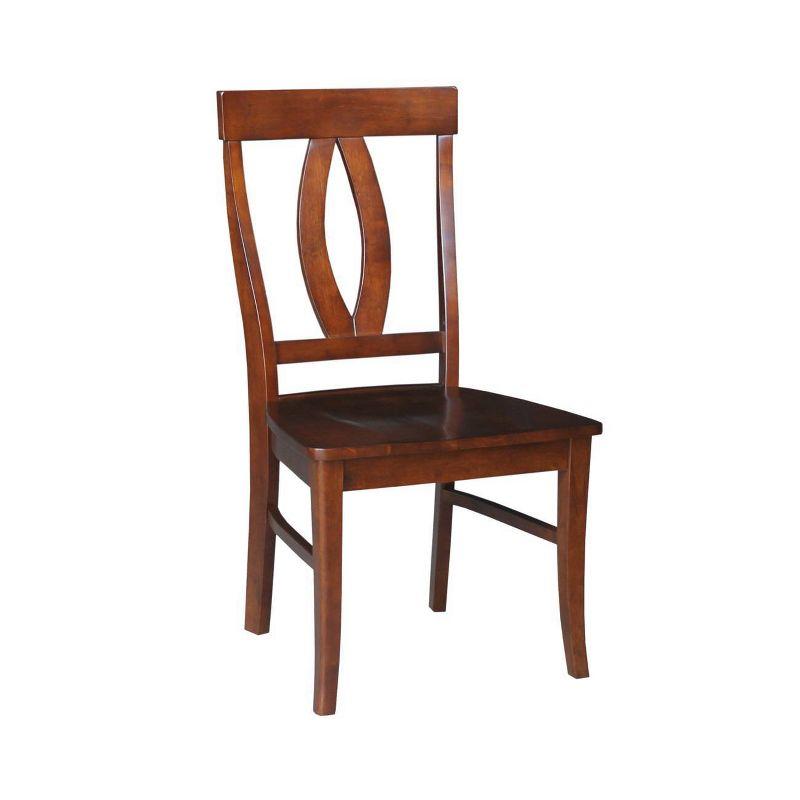 Espresso High Back Solid Wood Side Chairs, Set of 2