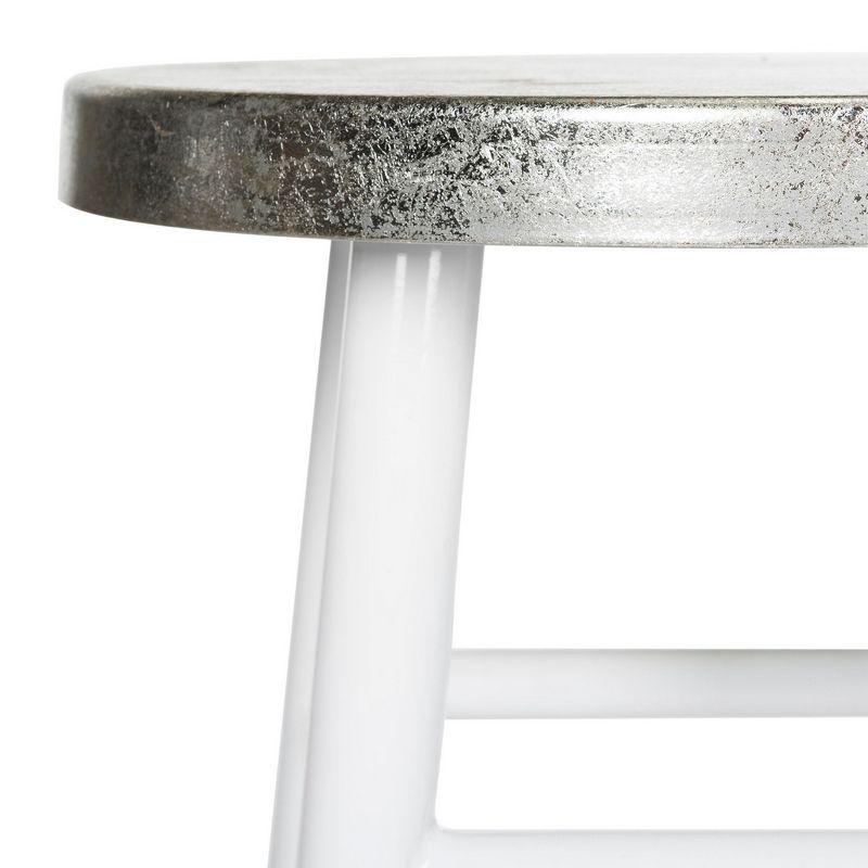 Kenzie Silver Dipped Counter Stool - FOX3211 - White/Silver - Safavieh Couture