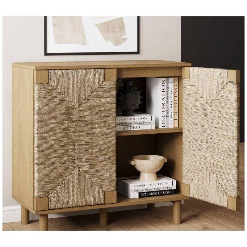 Shellie Solid Wood 2 - Door Accent Cabinet Set or TV Stand