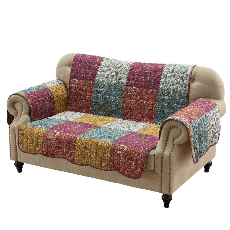 Paisley Multicolor Reversible Loveseat Protector Slipcover