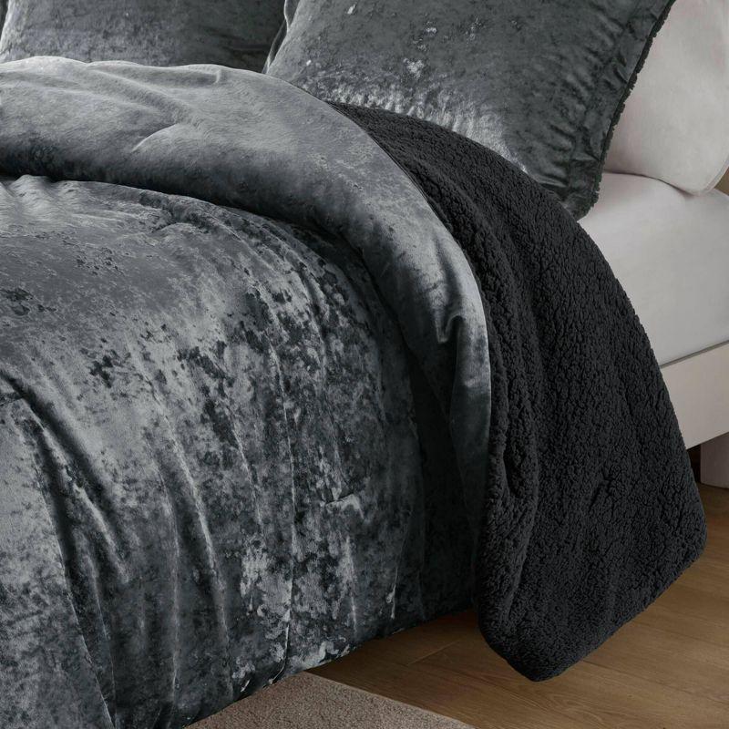 Mira Crushed Velvet Sherpa Reversible Comforter Set