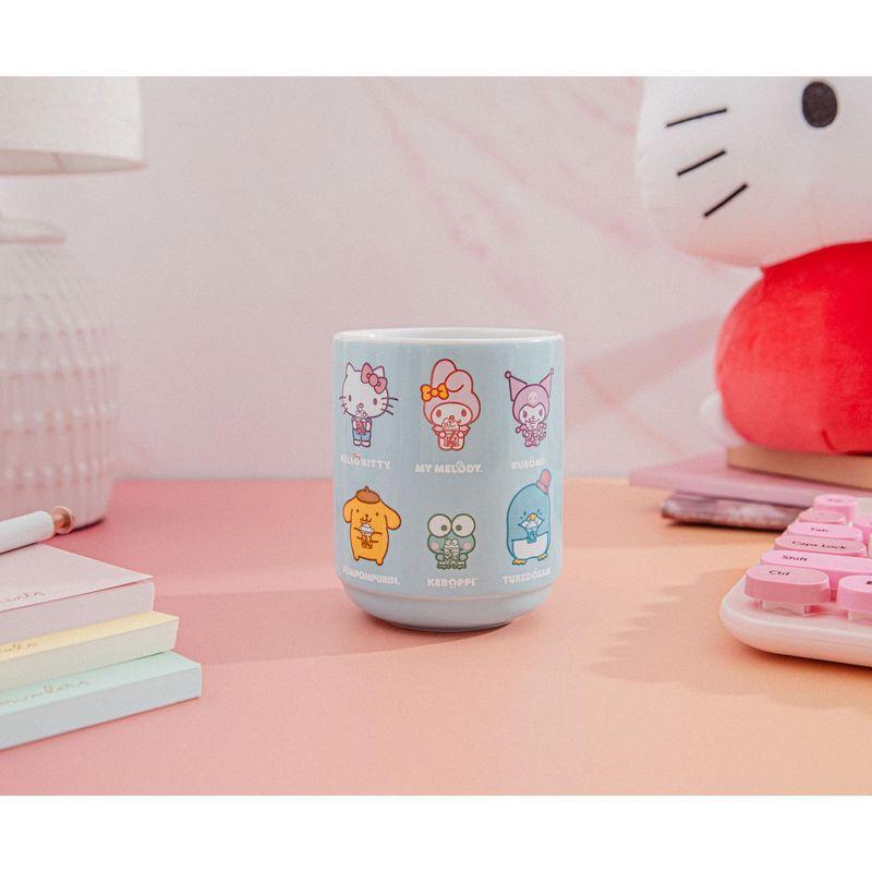 Silver Buffalo Sanrio Hello Kitty and Friends Drinking Boba Ceramic Tea Cup | 9 Ounces