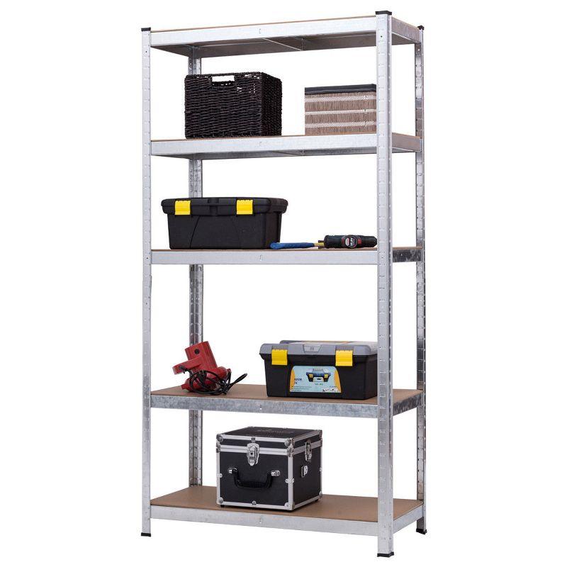 Costway 2 PC 71'' Heavy Duty Storage Shelf Steel Metal Garage Rack 5 Level Adjustable Shelves