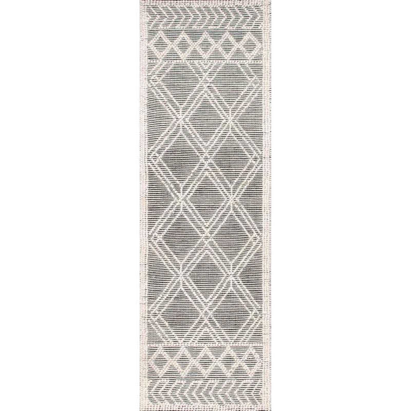Nuloom Natti Contemporary Trellis Kitchen Runner Indoor Area Rug - Hallway, Entryway, 2' 6" x 6', Gray
