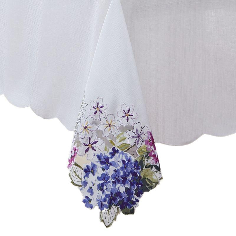 Spring Hydrangea Floral Cutwork Tablecloth - Multicolor - 60x102 - Elrene Home Fashions