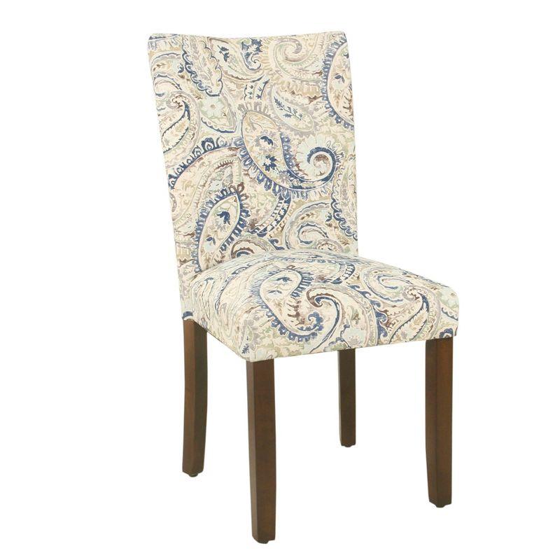 Set of 2 Parson Dining Chair Blue Velvet Paisley Print - HomePop: Upholstered, Foam-Filled, Hardwood Frame